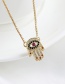 Fashion Golden Copper-set Zircon Eye Necklace