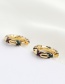 Fashion Golden Copper Inlaid Zircon X Stud Earrings