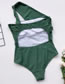 Fashion Green One-shoulder Strapless One-piece Swimsuit