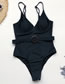 Fashion Black One-piece Swimsuit With Belt Suspenders