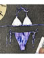 Fashion Purple Gradient Tie-dye Lace-up Split Swimsuit