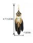 Fashion Black Feather Rice Bead Alloy Dropping Fringe Earrings
