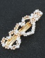 Fashion Love Diamond-shaped Pearl-shaped Geometric Hollow Hairpin