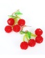 Fashion Red Hand-woven Crystal Beaded Cherry Earrings