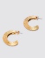 Fashion Golden Alloy Geometric C-shaped Earrings