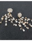 Fashion Golden Crystal Branches Diamond Earrings