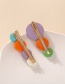 Fashion Color Mixing Wooden Round Color Contrast Alloy Hairpin Set
