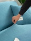 Fashion West Lake Blue Thick Corn Wool Dustproof Solid Color All-inclusive Elastic Non-slip Sofa Cover