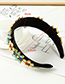 Fashion Black Alloy Shape Diamond Headband