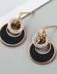 Fashion Black Titanium Steel Studded Small Circle Earrings