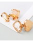Fashion Rose Gold Titanium Steel Electroplated Heart-shaped Hollow Earrings