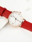 Fashion Red Ultra-thin Pu Strap Ladies Quartz Watch