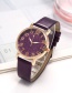 Fashion Purple Starry Sky Surface Strap Watch Digital Hands Ladies Quartz Watch