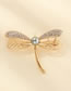 Fashion Dragonfly Handmade Oil Drop Animal Diamond Pearl Cutout Pin