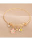 Fashion Golden Dripping Butterfly Small Flower Circle Alloy Bracelet