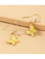 Fashion Yellow Dripping Butterfly Alloy Earrings