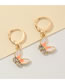 Fashion Golden Dripping Butterfly Alloy Earrings With Diamonds