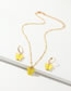 Fashion Yellow Butterfly Acrylic Alloy Necklace Earring Set