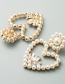 Fashion Silver Love Alloy Inlaid Rhinestone Pearl Earrings