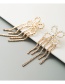 Fashion Golden Alloy Tassel Earrings With Rhinestones And Flowers