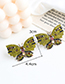Fashion Yellow Butterfly Earrings With Alloy Diamonds