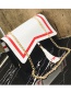 Fashion Black And White Fringe Contrast Stitching Chain Crossbody Shoulder Bag