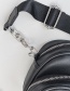 Fashion Black Solid Color Pu Chain Wide Shoulder Strap Crossbody Shoulder Bag