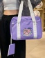 Fashion Pink Purple Love Transparent Stitching Contrast Shoulder Bag