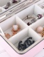 Fashion Pink Pu Jewelry Portable Earrings Ring Jewelry Box