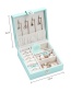 Fashion White Single Layer Pu Portable Jewelry Earring Ring Jewelry Box