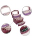 Fashion Purple Crocodile Pattern Leather Three-layer Storage Jewelry Box With Mirror