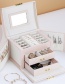 Fashion Black Drawer Type Jewellery Box With Mirror Disc Silk Pattern Earring Ring