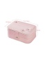 Fashion Pink Pu Leather Double-layer Small Jewelry Portable Jewelry Box
