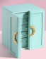 Fashion Tiffany Blue Multi-layer Large-capacity Double-open Leather Jewelry Storage Box