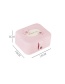 Fashion Pink Button Portable Multifunctional Pu Leather Jewelry Box