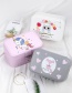Fashion White Printed Double-layer Large-capacity Portable Jewelry Box