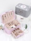 Fashion White Printed Double-layer Large-capacity Portable Jewelry Box