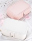 Fashion Pearl White Leather Portable Double-layer Jewelry Box