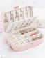 Fashion Cherry Blossom Powder Leather Portable Double-layer Jewelry Box