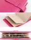 Fashion Pink Full Leather Earrings Storage Book