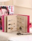 Fashion Pink Full Leather Earrings Storage Book