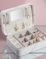 Fashion White Printed Large-capacity Jewelry Box With Mirror