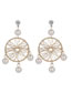 Fashion Golden Pearl-shaped Round Winding Hollow Diamond Earrings