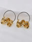 Fashion Golden Oval Chain Alloy Contrast Color Earrings