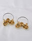 Fashion Golden Oval Chain Alloy Contrast Color Earrings