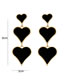 Fashion Black Three-layer Gradient Size Drop Oil Love Earrings