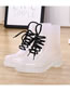 Fashion Transparent Black Anti-skid Lace Crystal Jelly Transparent Rain Boots