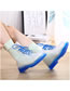 Fashion Transparent Blue Background Anti-skid Lace Crystal Jelly Transparent Rain Boots