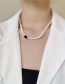 Fashion Necklace (champagne) Natural Freshwater Pearl And Diamond Geometric Necklace Bracelet