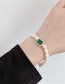 Fashion Bracelet (emerald) Natural Freshwater Pearl And Diamond Geometric Necklace Bracelet